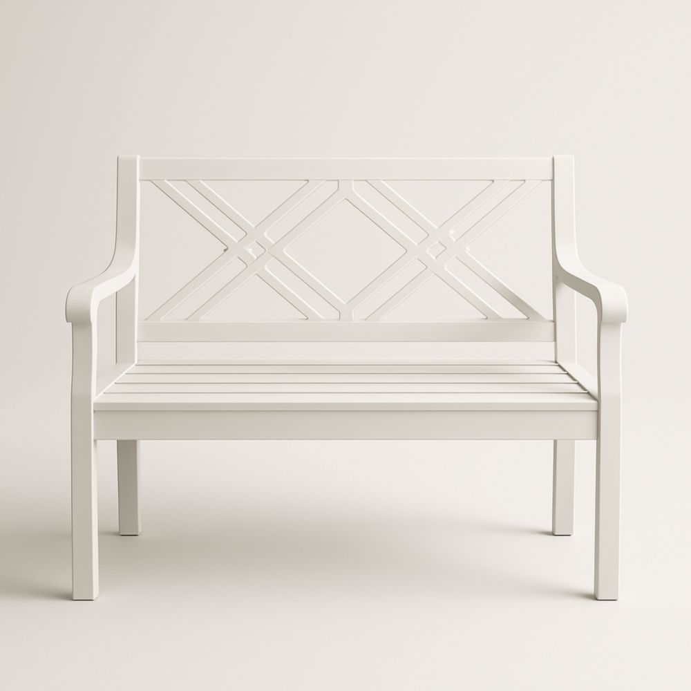 Banc en bois blanc, 120 cm