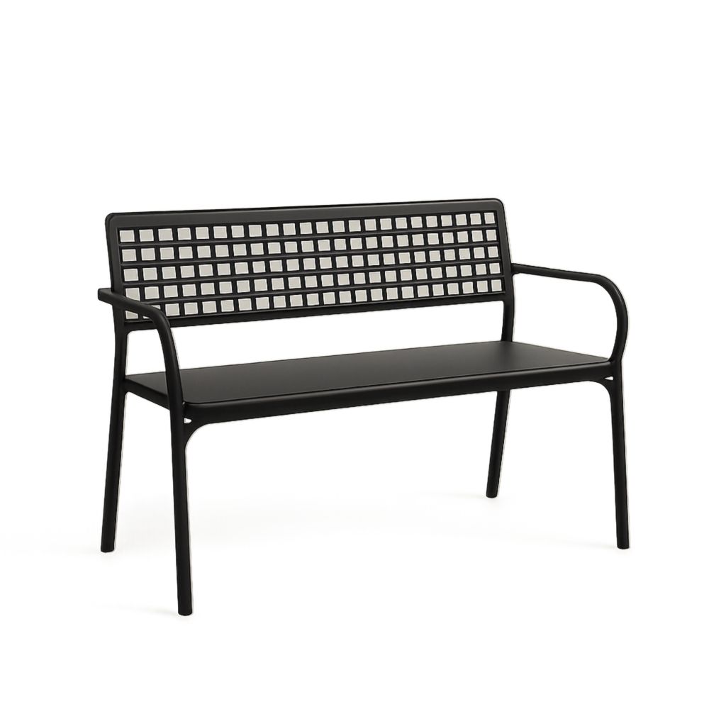 Banc de jardin en métal ajouré 120 cm Noir