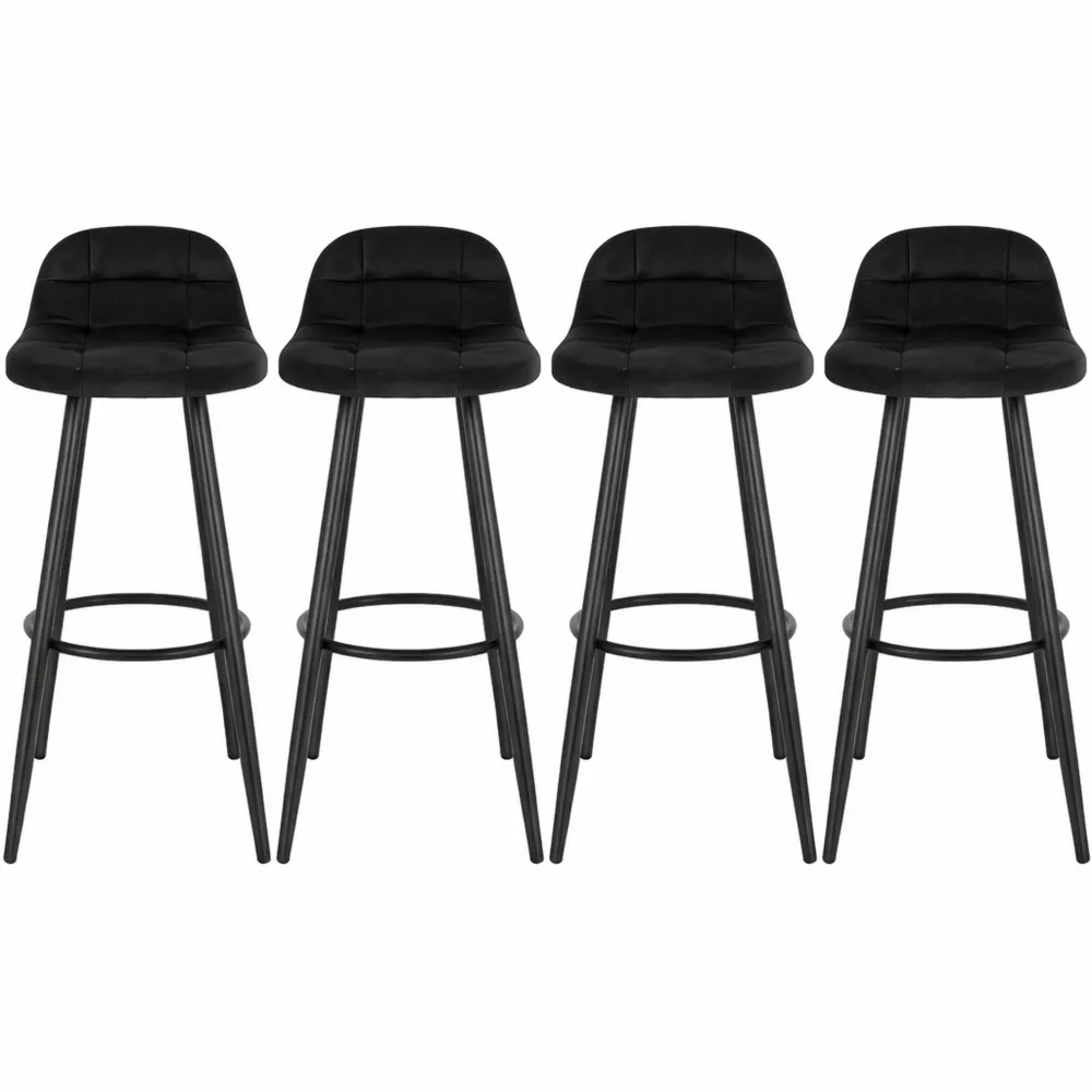 Ensemble de Tabourets de Bar Modernes en Velours
