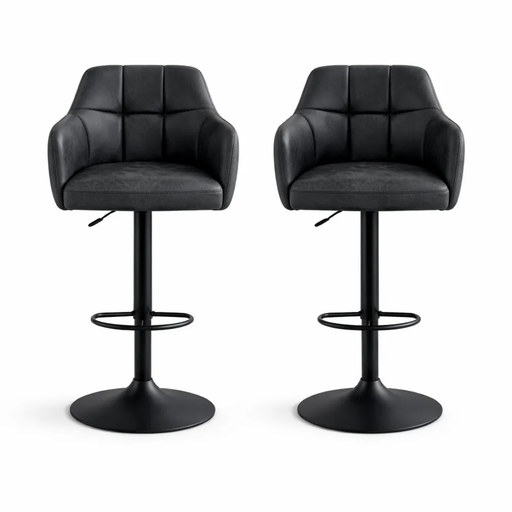 Tabourets pivotants en cuir avec accoudoirs pour cuisine