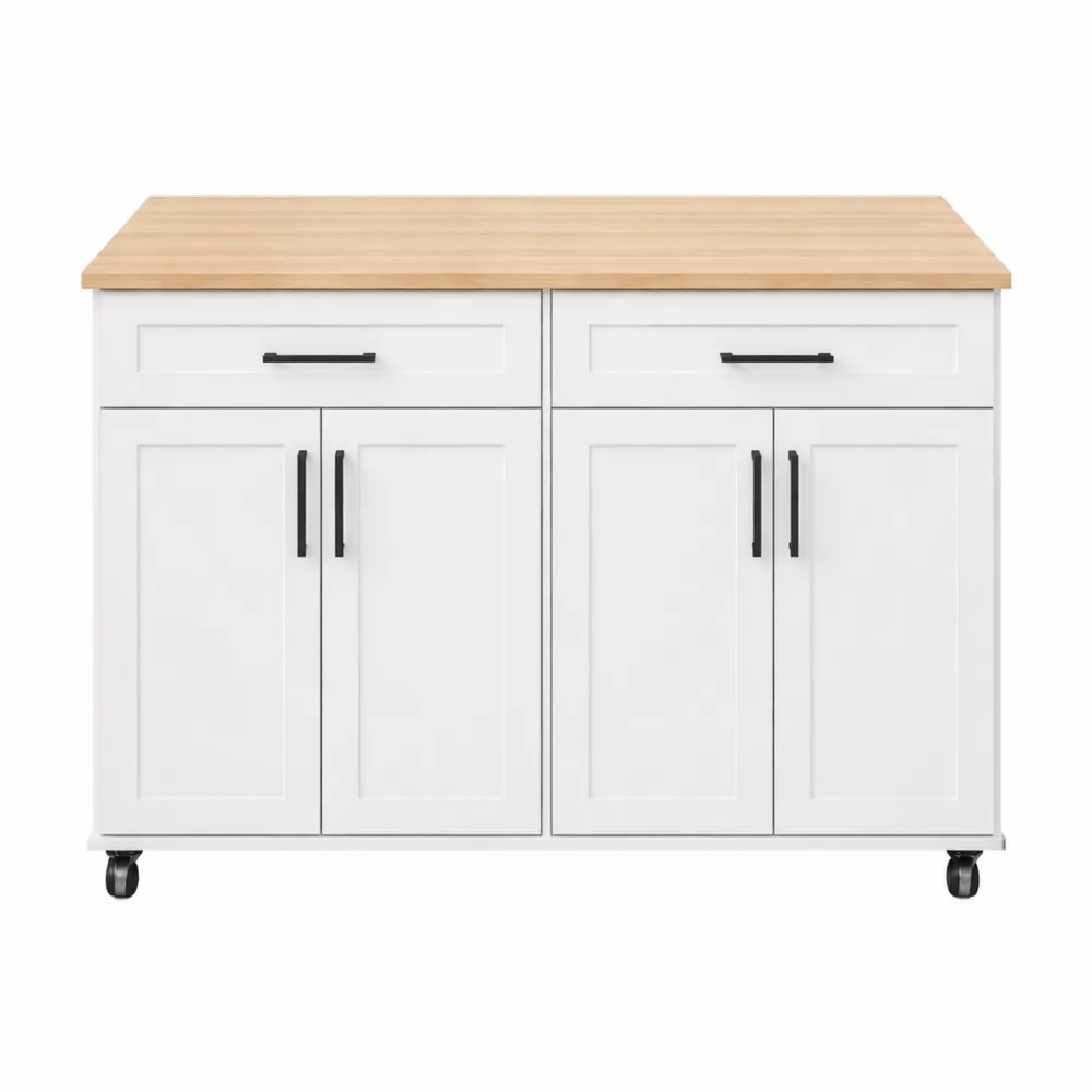 Chariot de Cuisine avec Plateau Abattable, Rangement et Roulettes