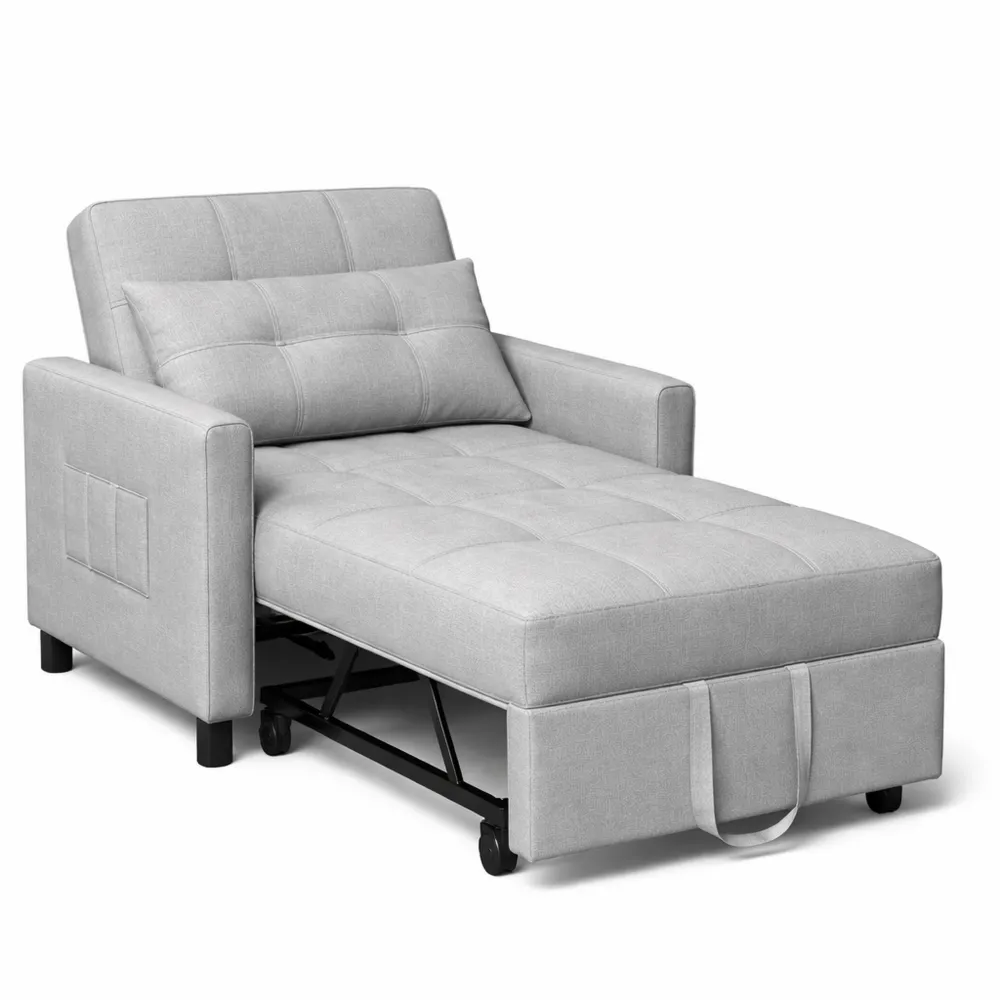 Fauteuil-lit convertible 3 en 1 pour petit espace, ajustable avec coussin et sac