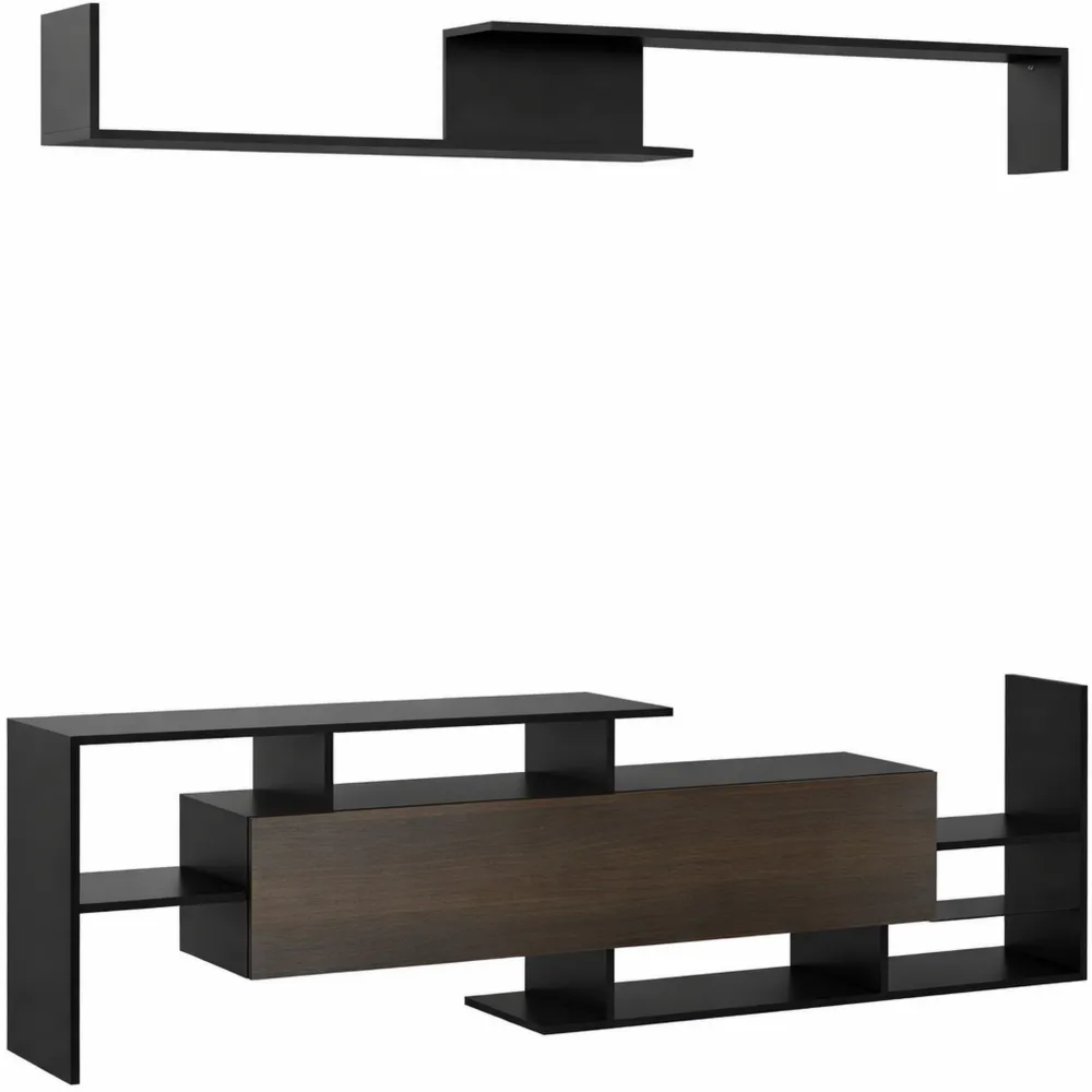 Meuble TV avec Étagère Murale Contemporaine