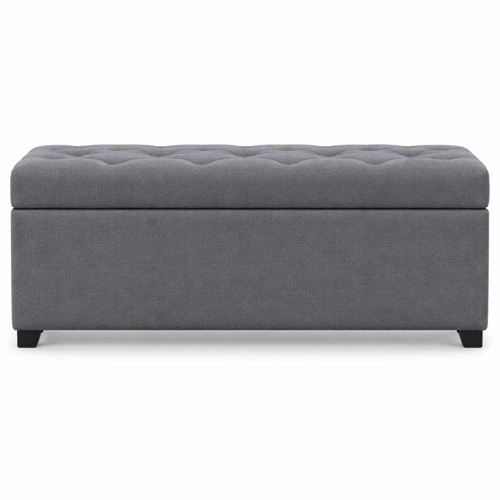 Coffre de Rangement Capitonné Multifonction Gris
