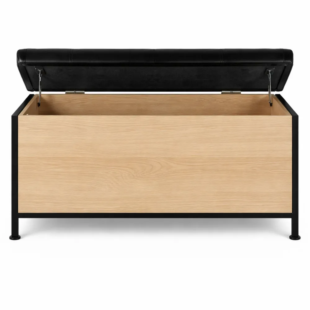 Coffre de rangement matelassé style industriel multifonction