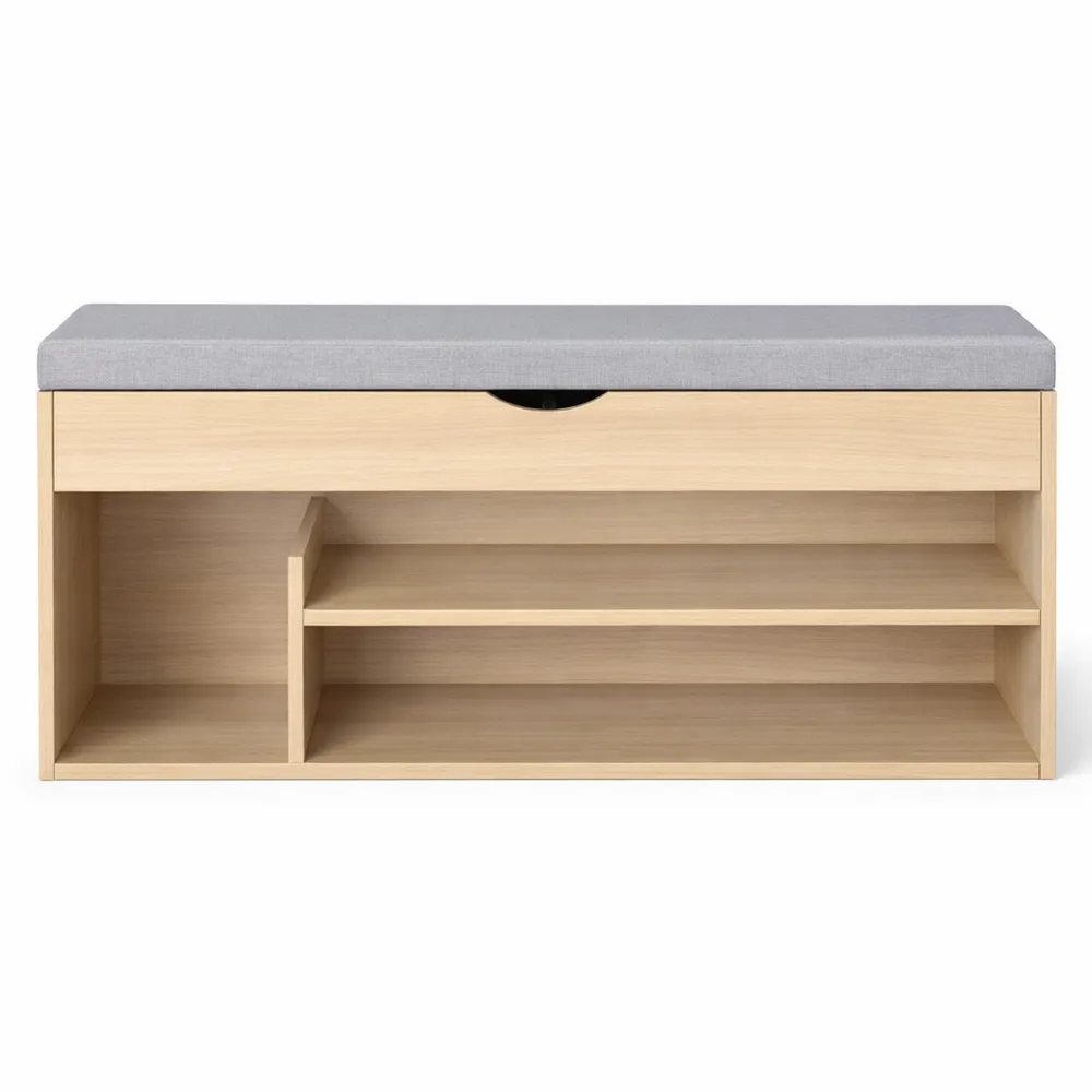 Banc de rangement pour chaussures à 2 niveaux avec coussin
