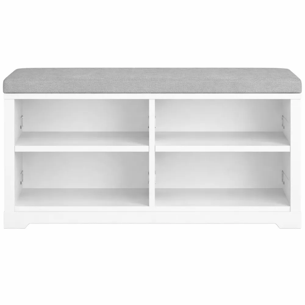 Banc de rangement chaussures avec coussin et portes