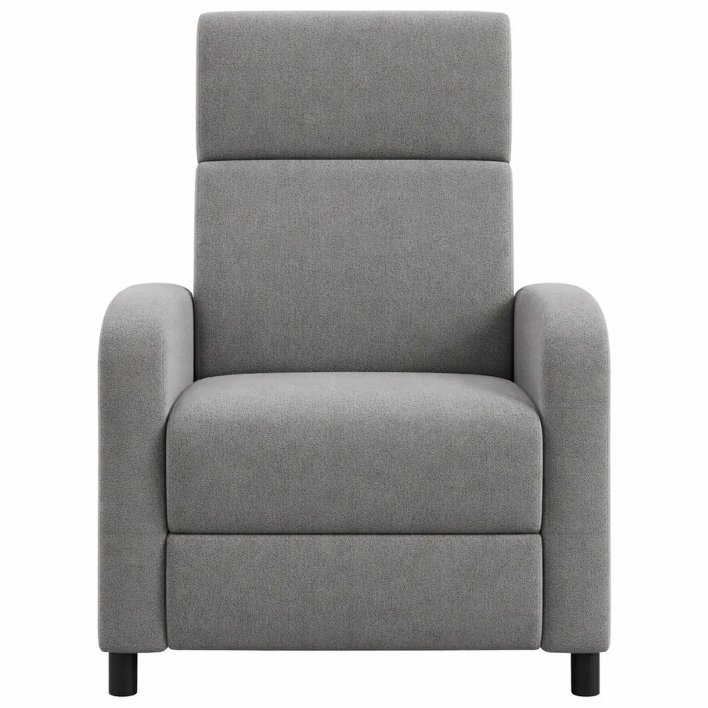 Fauteuil inclinable avec dossier réglable et repose-pieds intégré, gris