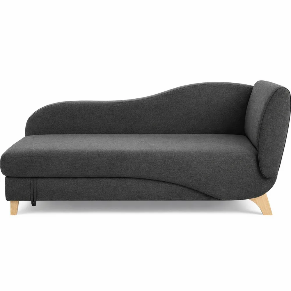Canapé Lit Réversible avec Espace de Rangement en Tissu Anthracite