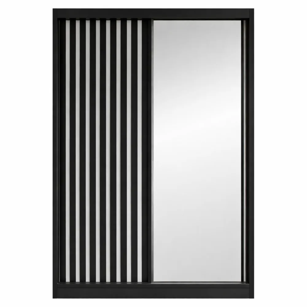 Armoire moderne avec miroir intégré 120 cm Noir