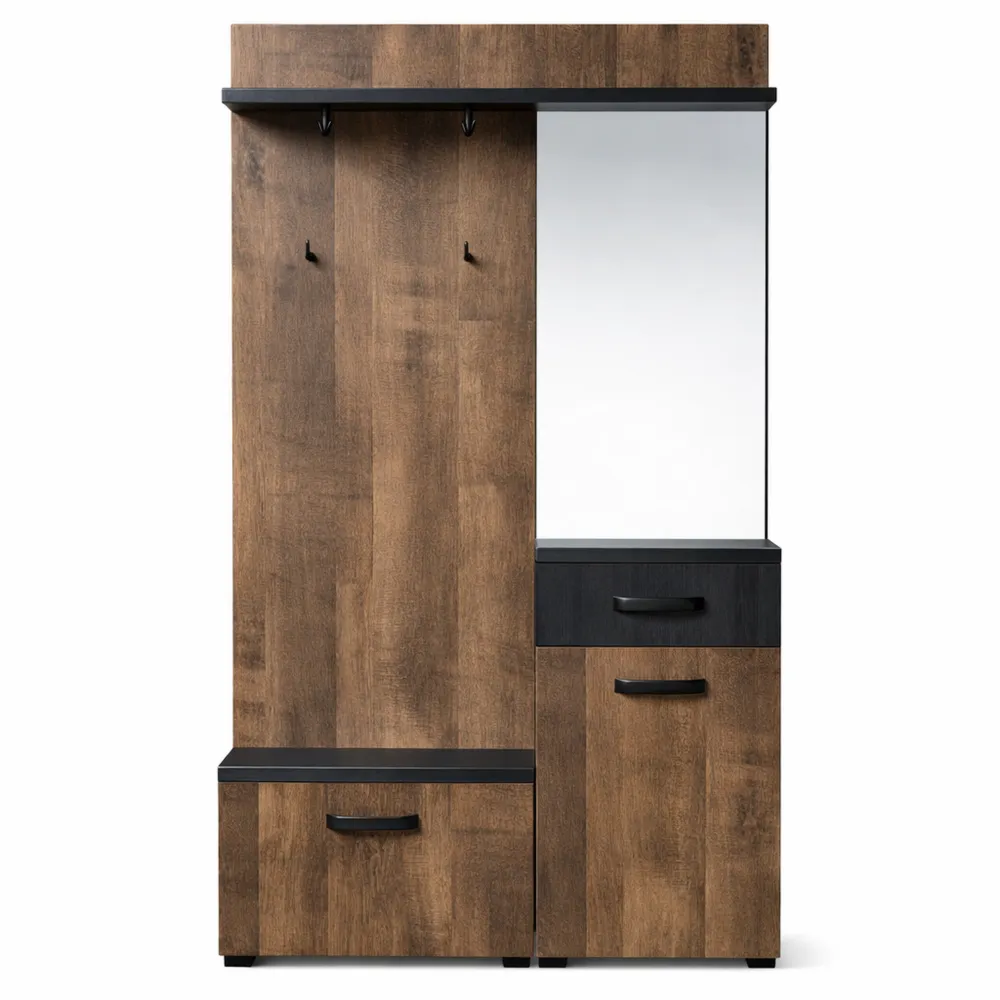 Armoire compacte chêne tabac 104x190x32 cm