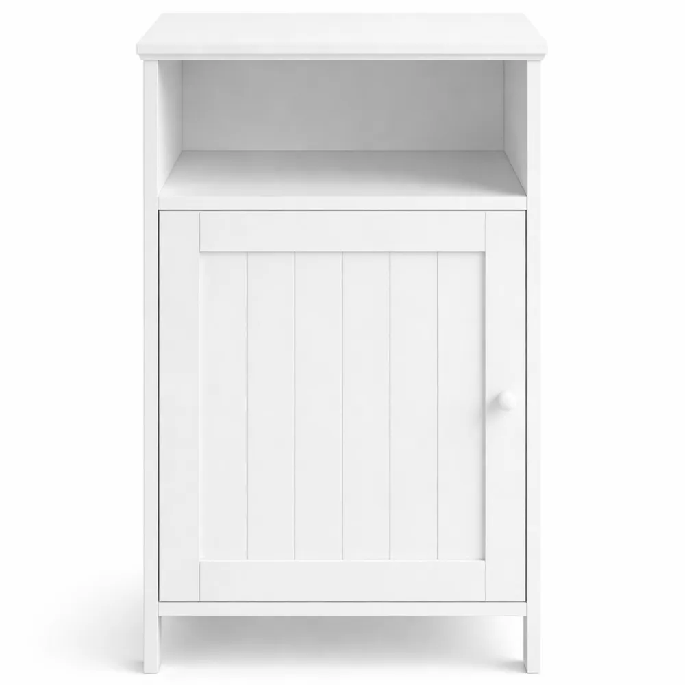 Armoire de Rangement Multifonctionnelle pour Salle de Bain, Étagère Réglable avec Compartiment Ouvert, 30 x 40 x 70 cm, Blanc