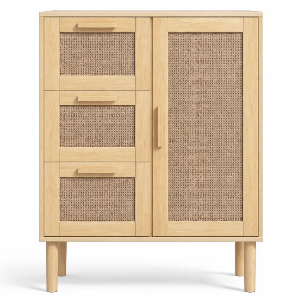 Meuble de Rangement pour Salle de Bain avec Tiroir et Étagères Ajustables