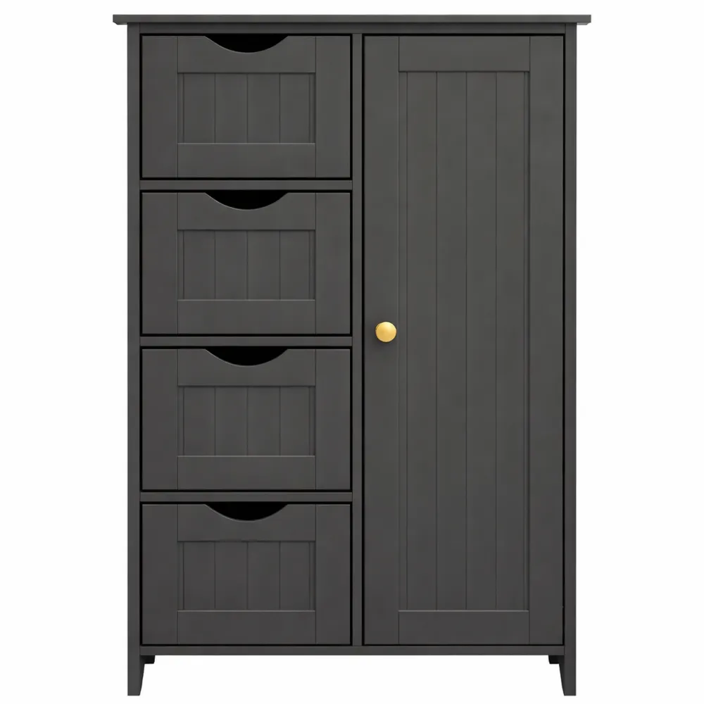 Armoire de Salle de Bain avec Tiroirs et Étagère Réglable