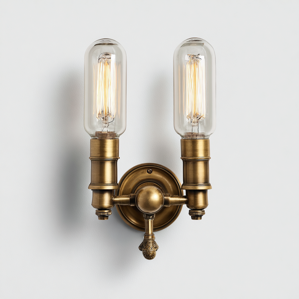 Aplique de pared - metal - vidrio - 24x36 cm - latón-transparentes - diseño clásico-Bamboogonest