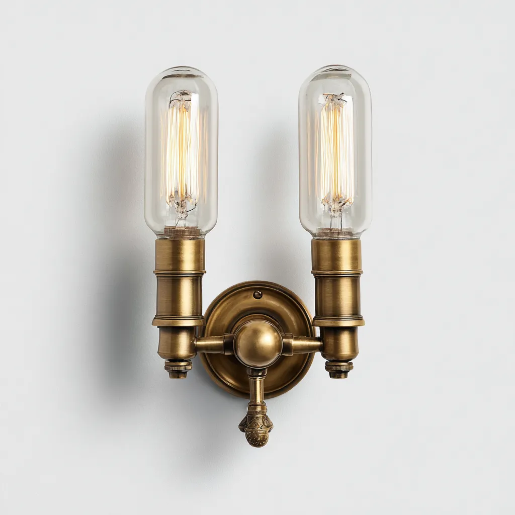 Aplique de pared - metal - vidrio - 24x36 cm - latón-transparentes - diseño clásico-Bamboogonest