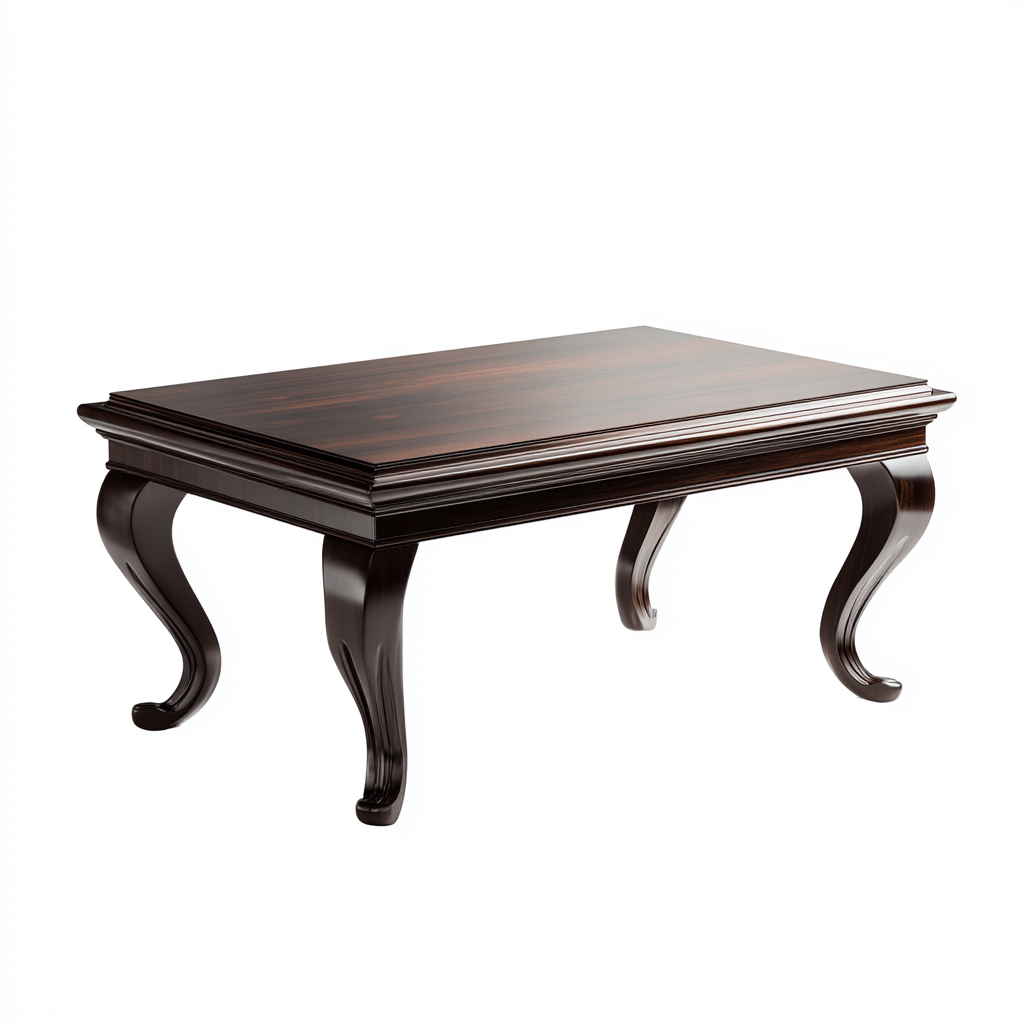 Mesa de centro - madera maciza - 100x60x52 cm - marrón oscuro - estilo clásico-Bamboogonest