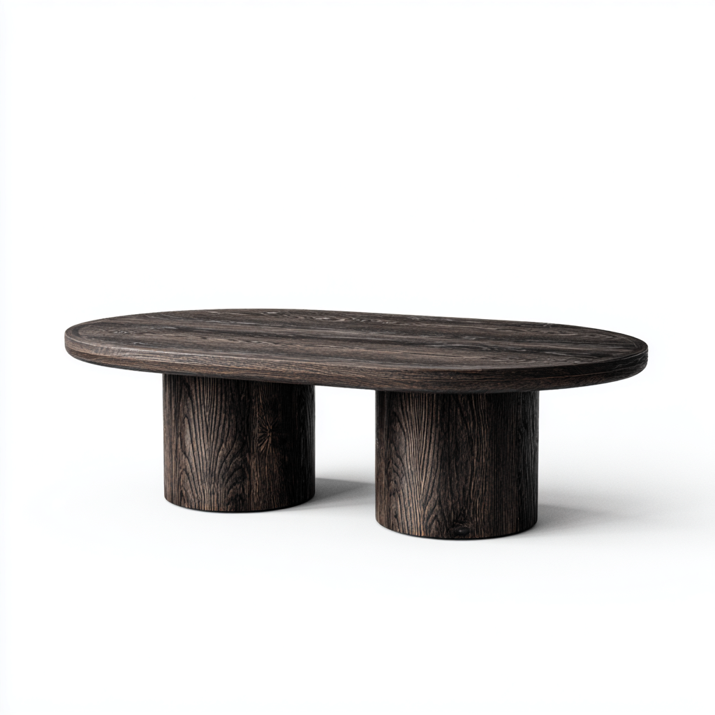 Mesa de centro - madera - 120x70x42 cm - marrón oscuro - diseño moderno minimalista-Bamboogonest