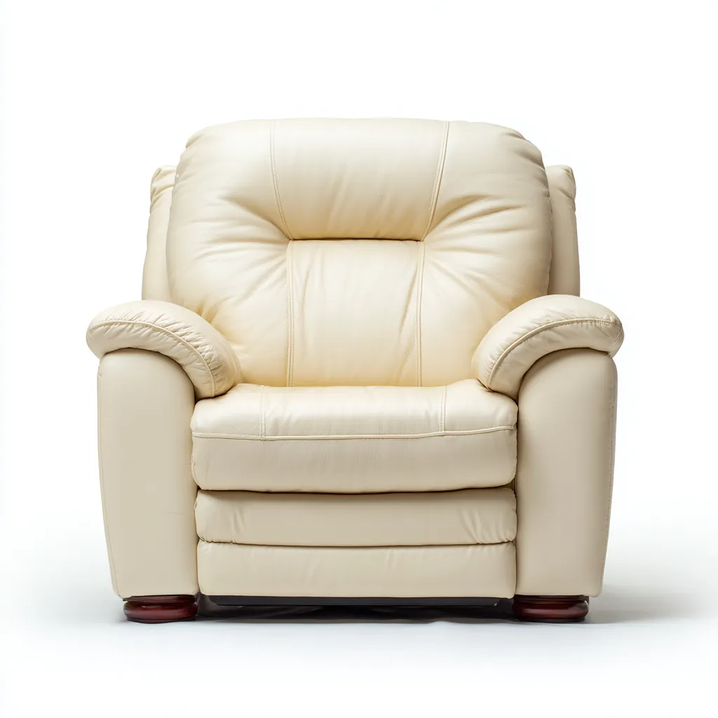 Sillón reclinable - cuero - 104x100x104 cm - beige - diseño moderno-Bamboogonest