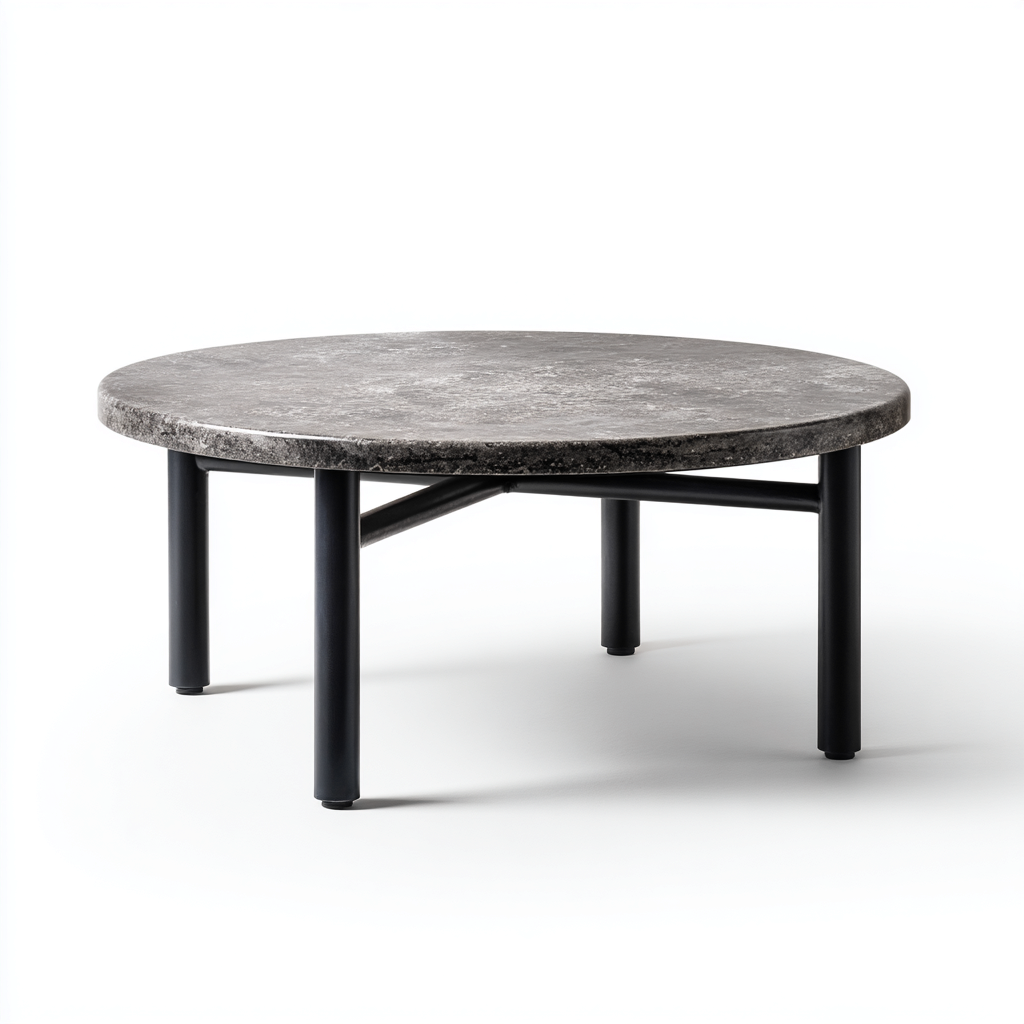 Mesa de centro - metal - 80x42 cm - gris - diseño moderno minimalista-Bamboogonest