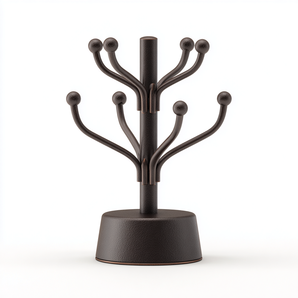 Perchero-metal-18x18x32 cm-marrón-diseño compacto-Bamboogonest