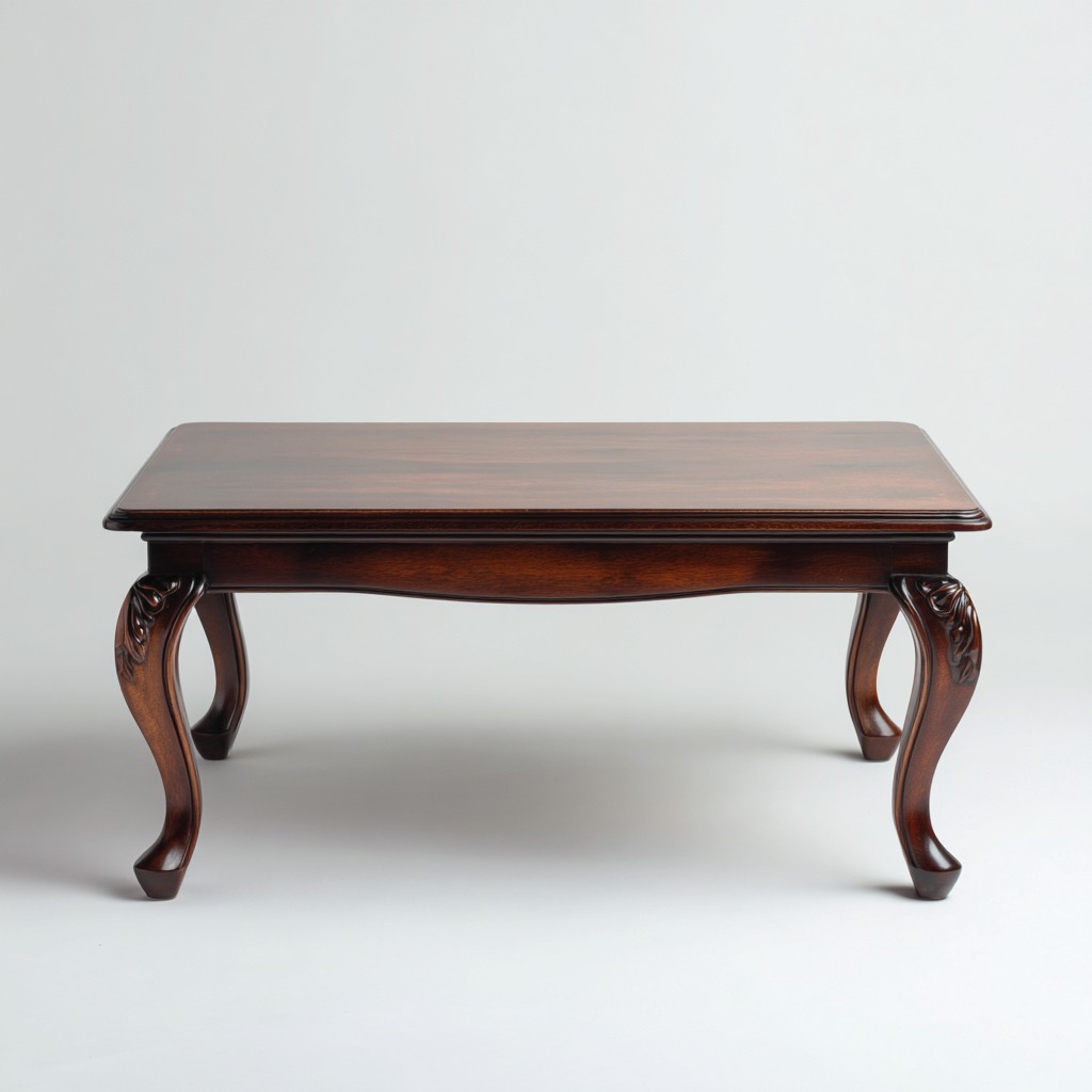 Mesa de centro - madera maciza - 105x63x48 cm - marrón oscuro - estilo clásico-Bamboogonest