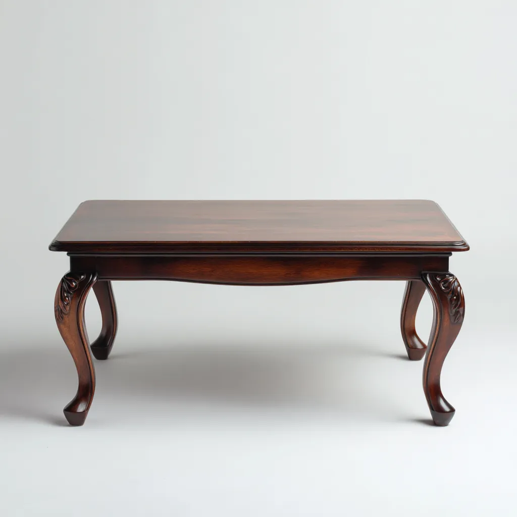 Mesa de centro - madera maciza - 105x63x48 cm - marrón oscuro - estilo clásico-Bamboogonest