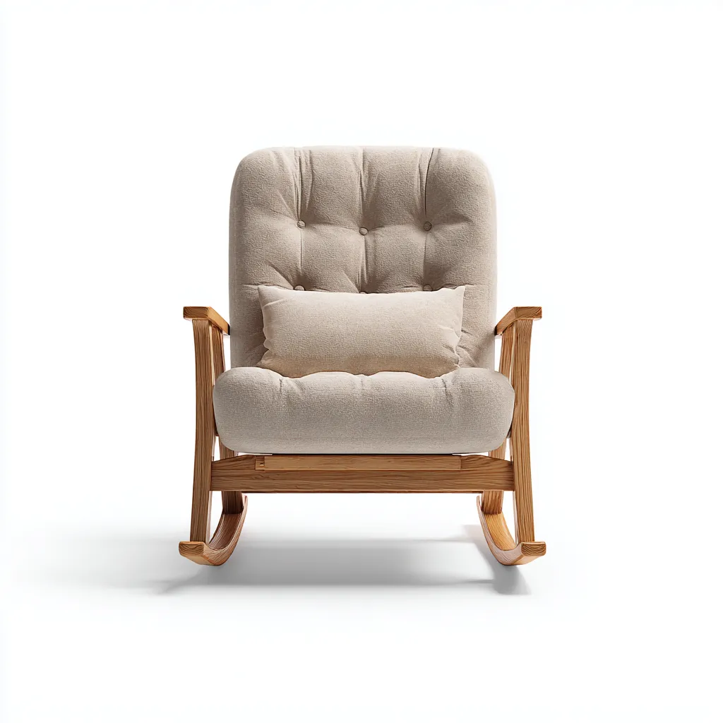 Mecedora - tela - 96x80x104 cm - beige-madera clara - estilo escandinavo moderno-Bamboogonest