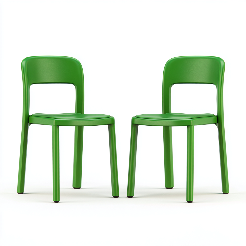 Silla de jardín - plástico - 44x50x82 cm - verde - diseño contemporáneo-Bamboogonest