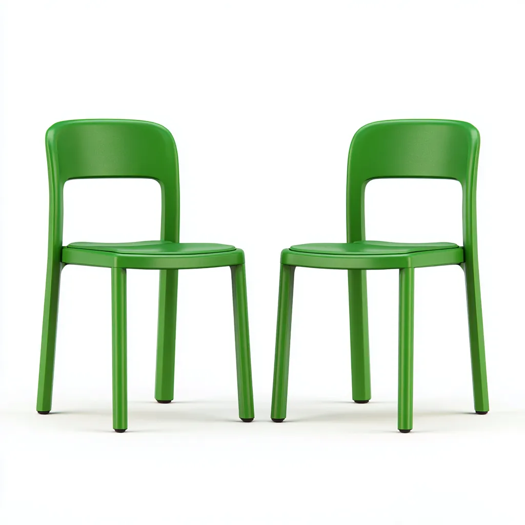 Silla de jardín - plástico - 44x50x82 cm - verde - diseño contemporáneo-Bamboogonest