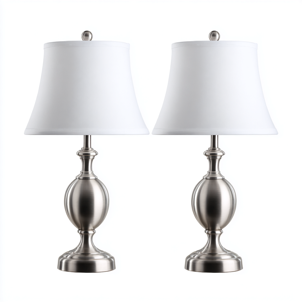 Lámpara de mesa-metal-45x28 cm-blanco-plateado-estilo moderno-Bamboogonest