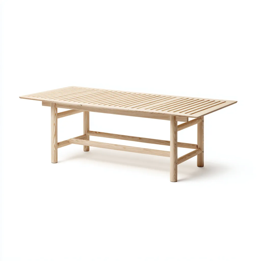 Mesa de jardín - madera - 180x70x75 cm - madera natural - estilo moderno-Bamboogonest