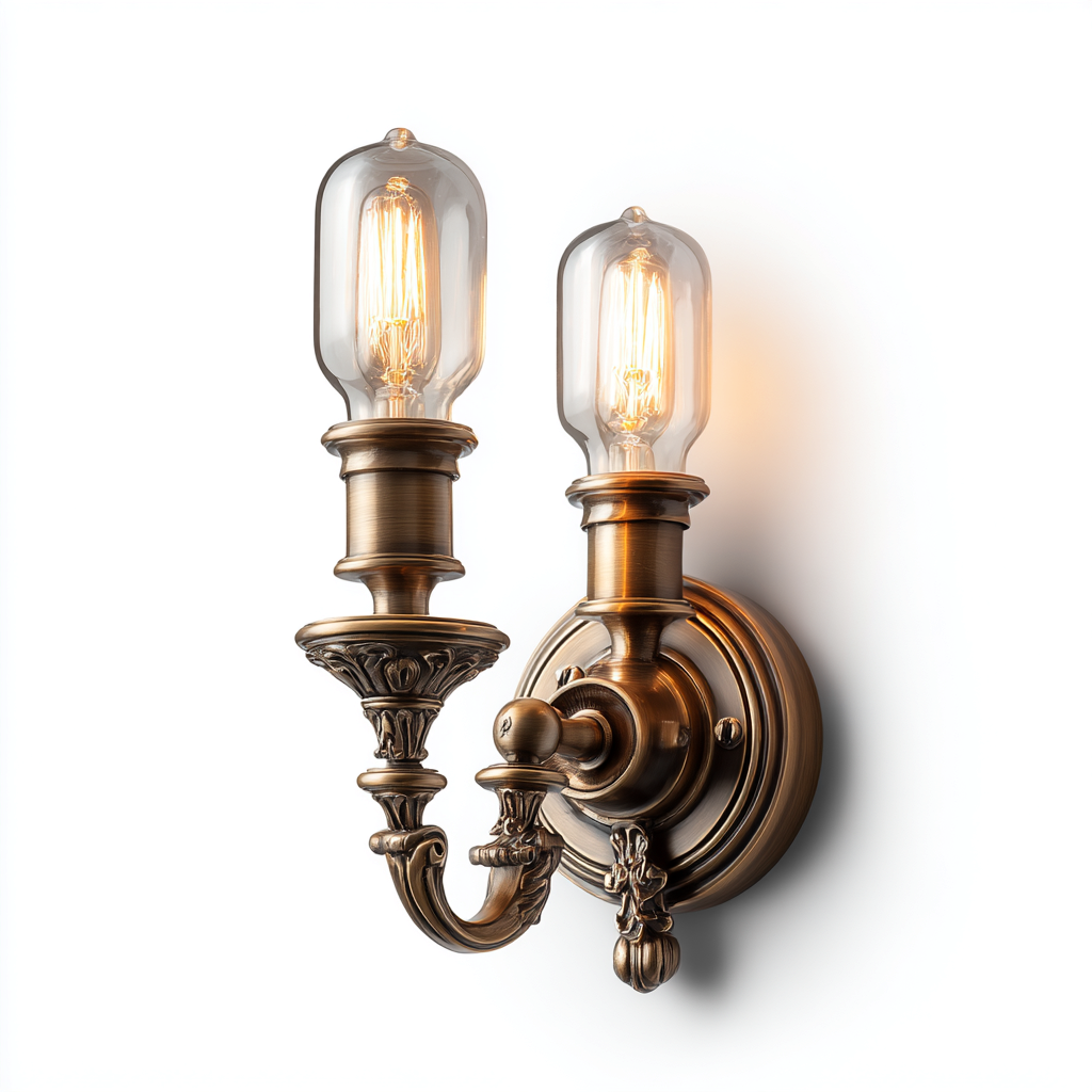 Aplique de pared - metal - vidrio - 26x38 cm - latón-transparentes - diseño clásico-Bamboogonest