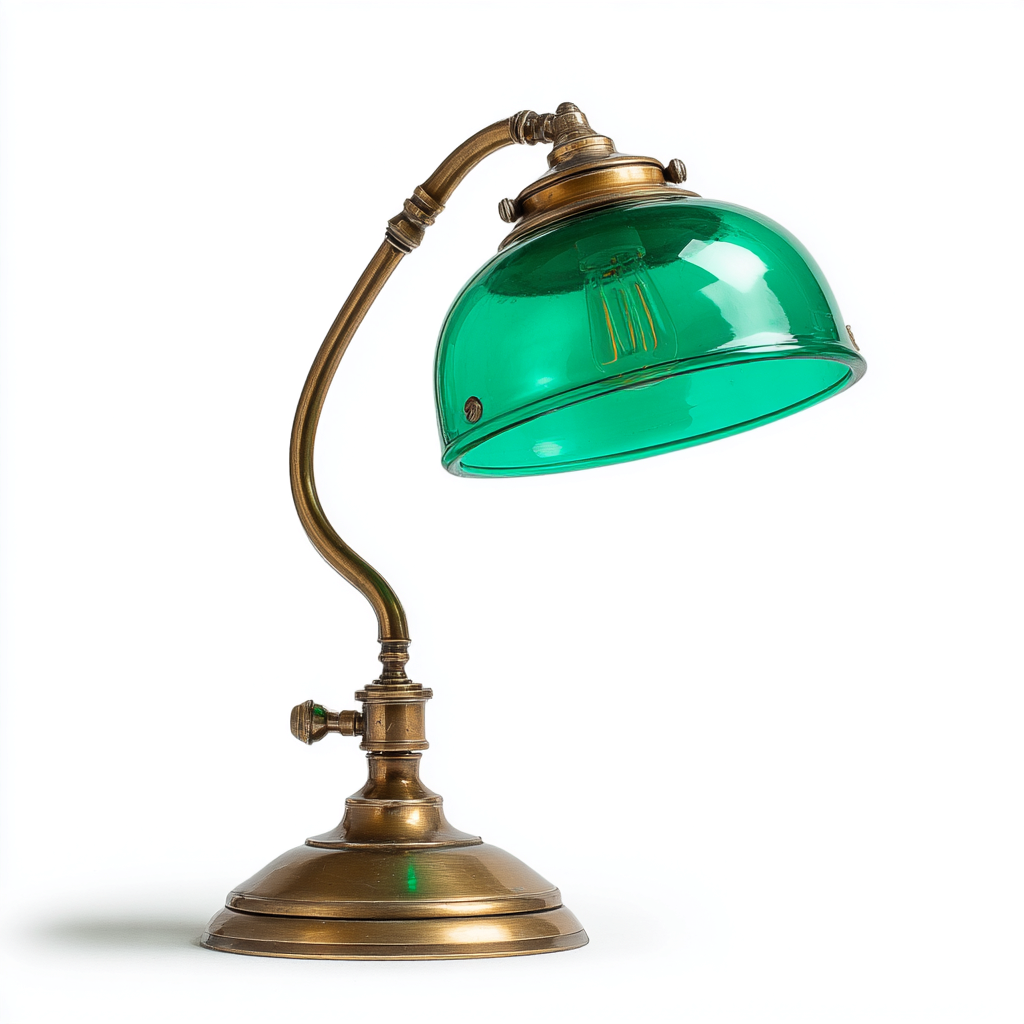 Lámpara de mesa-metal-vidrio-25x42 cm-verde-dorado-clásico-Bamboogonest