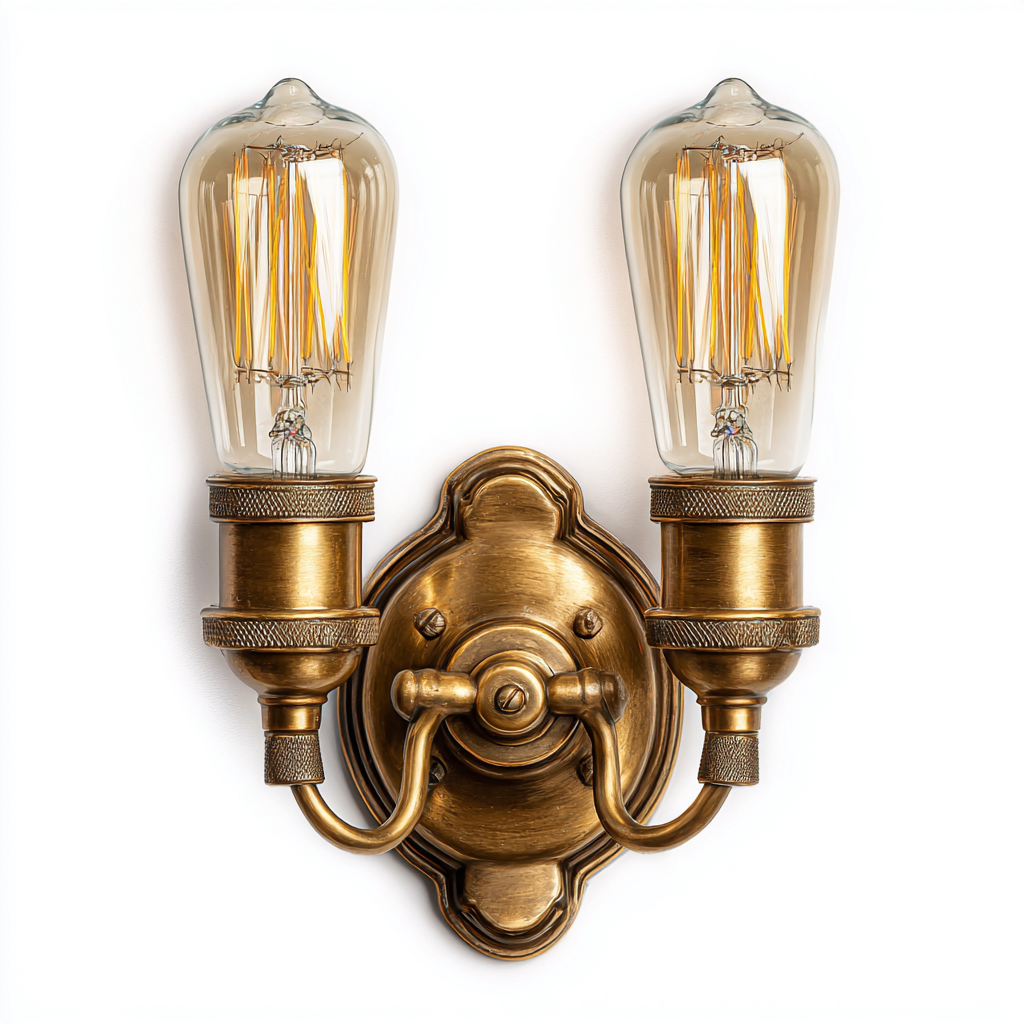 Aplique de pared - metal - vidrio - 25x37 cm - latón-transparentes - diseño clásico-Bamboogonest