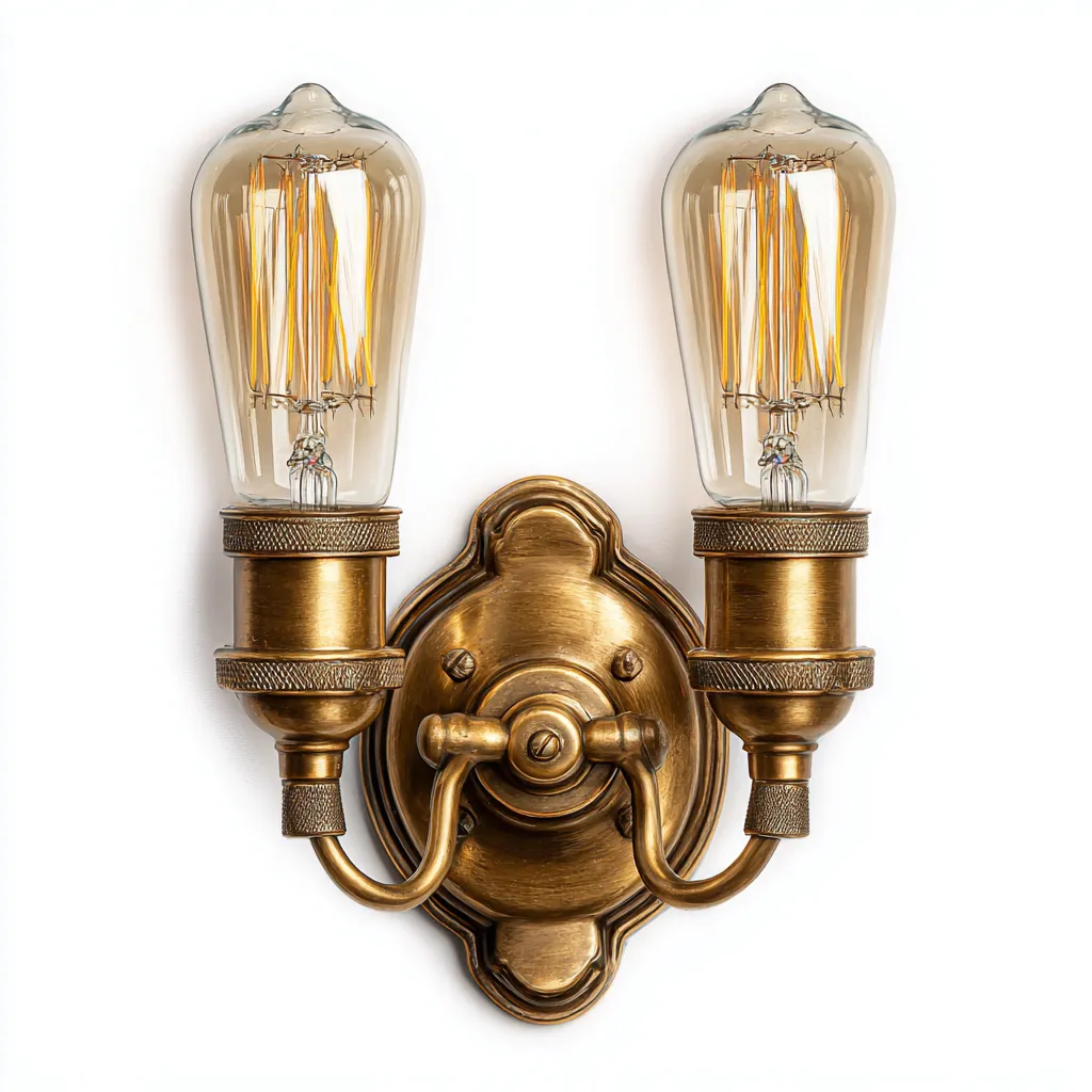 Aplique de pared - metal - vidrio - 25x37 cm - latón-transparentes - diseño clásico-Bamboogonest