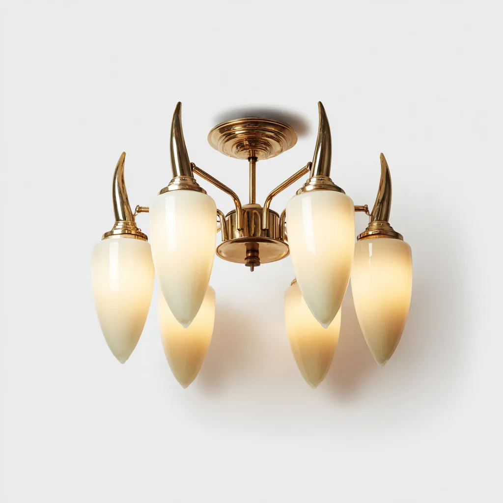 Lámpara de techo - metal - cristal - 58x34 cm - dorado-blanco cálido - estilo decorativo artístico-Bamboogonest