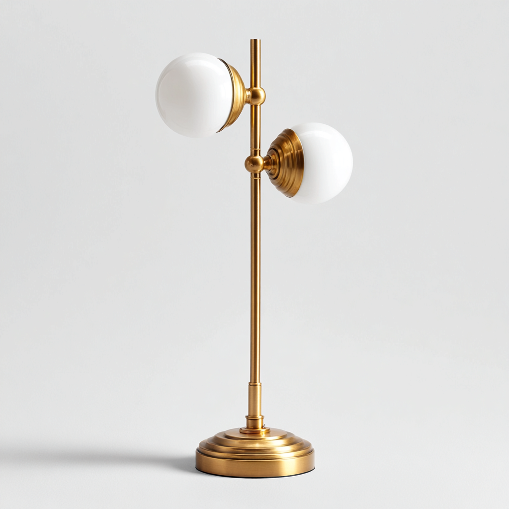 Lámpara de mesa - metal - vidrio - 27x57 cm - blanco - diseño clásico-Bamboogonest