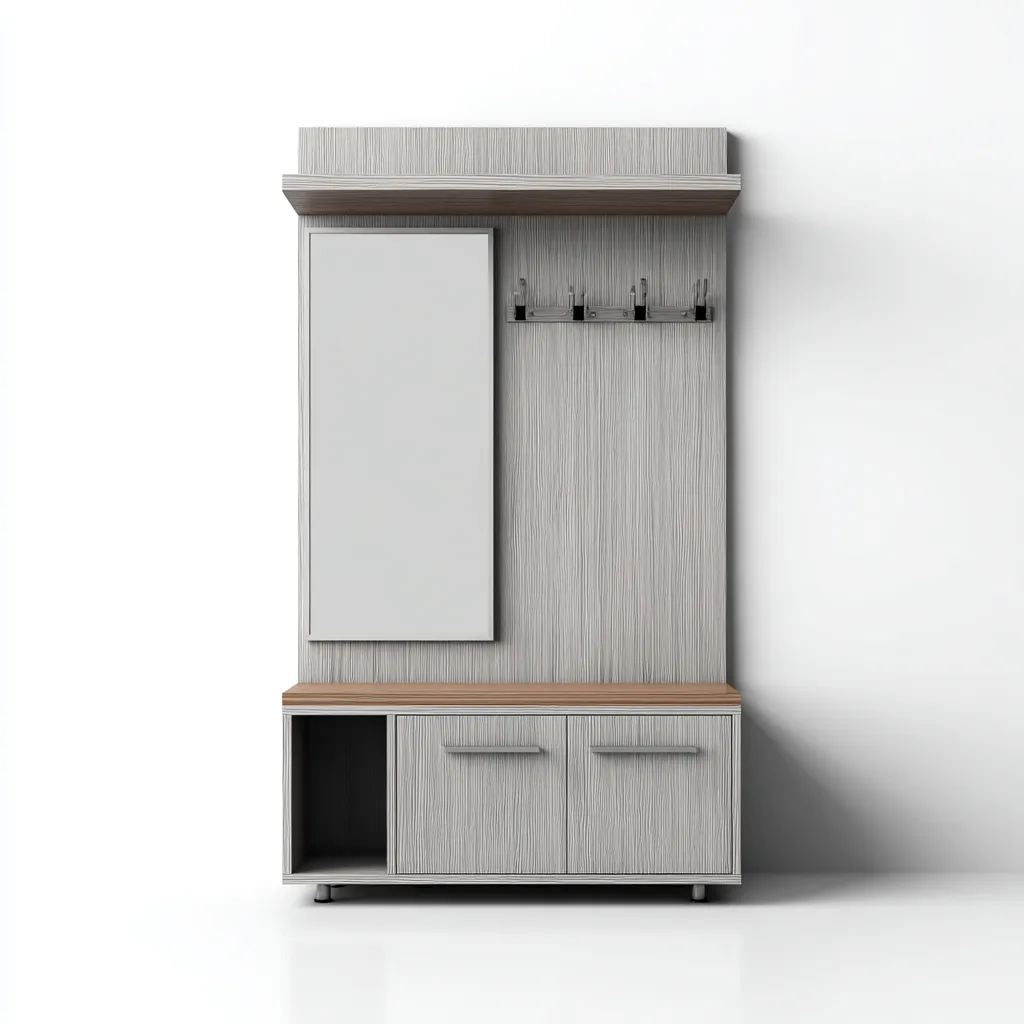 Perchero-madera-105x38x185 cm-gris-roble-diseño moderno-Bamboogonest