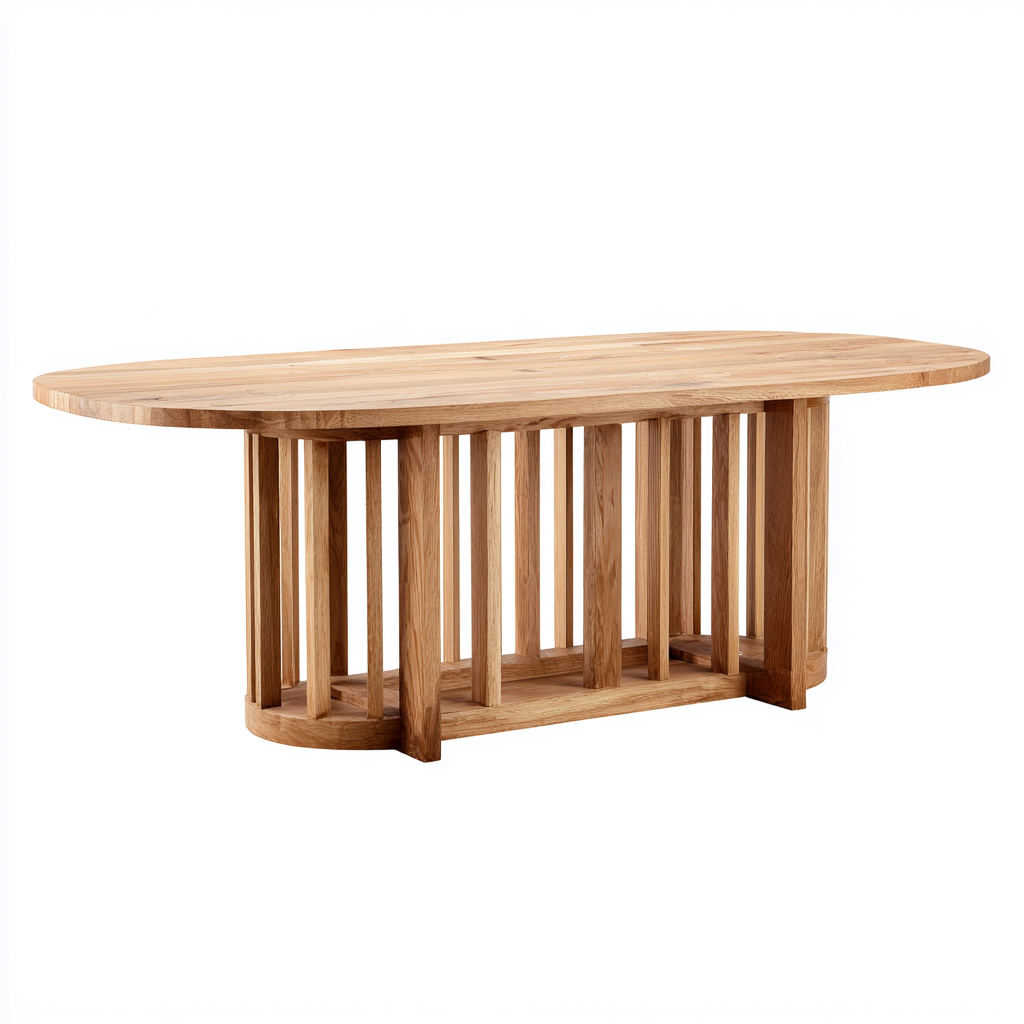 Mesa de jardín - madera - 210x110x75 cm - natural - diseño contemporáneo-Bamboogonest