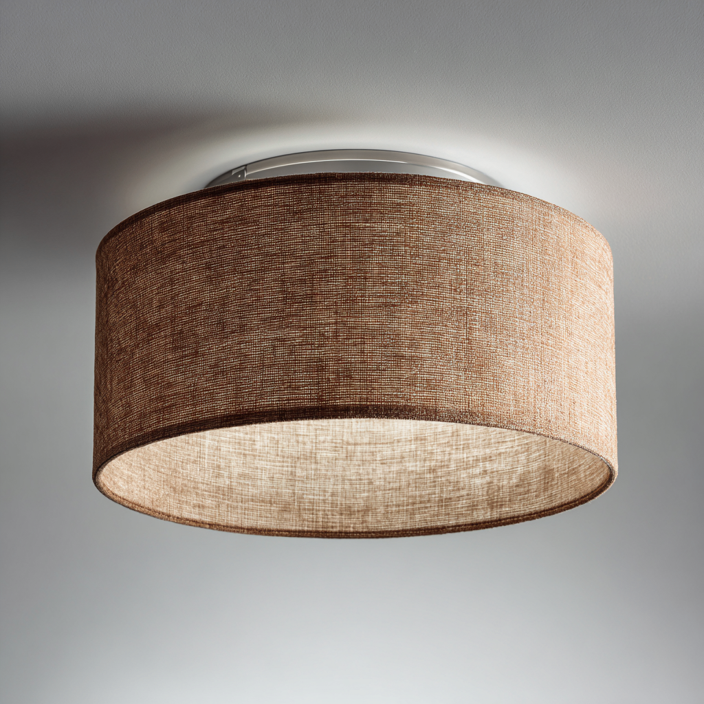 Lámpara de techo - tela - 42x20 cm - marrón - diseño moderno-Bamboogonest