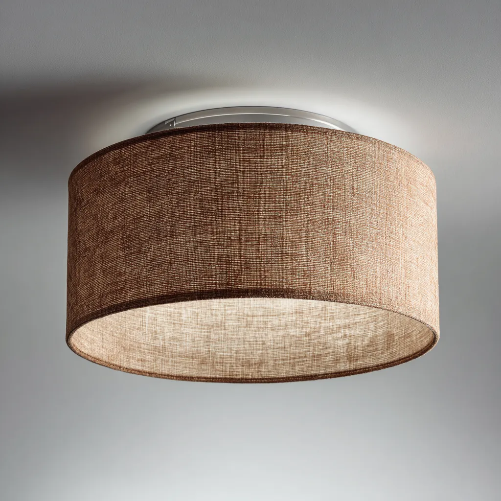 Lámpara de techo - tela - 42x20 cm - marrón - diseño moderno-Bamboogonest