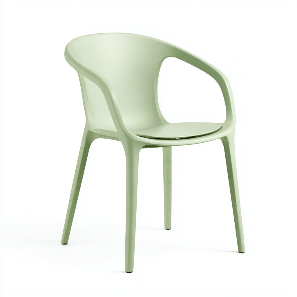 Silla de jardín - plástico - 55x52x82 cm - verde claro - diseño moderno ergonómico-Bamboogonest