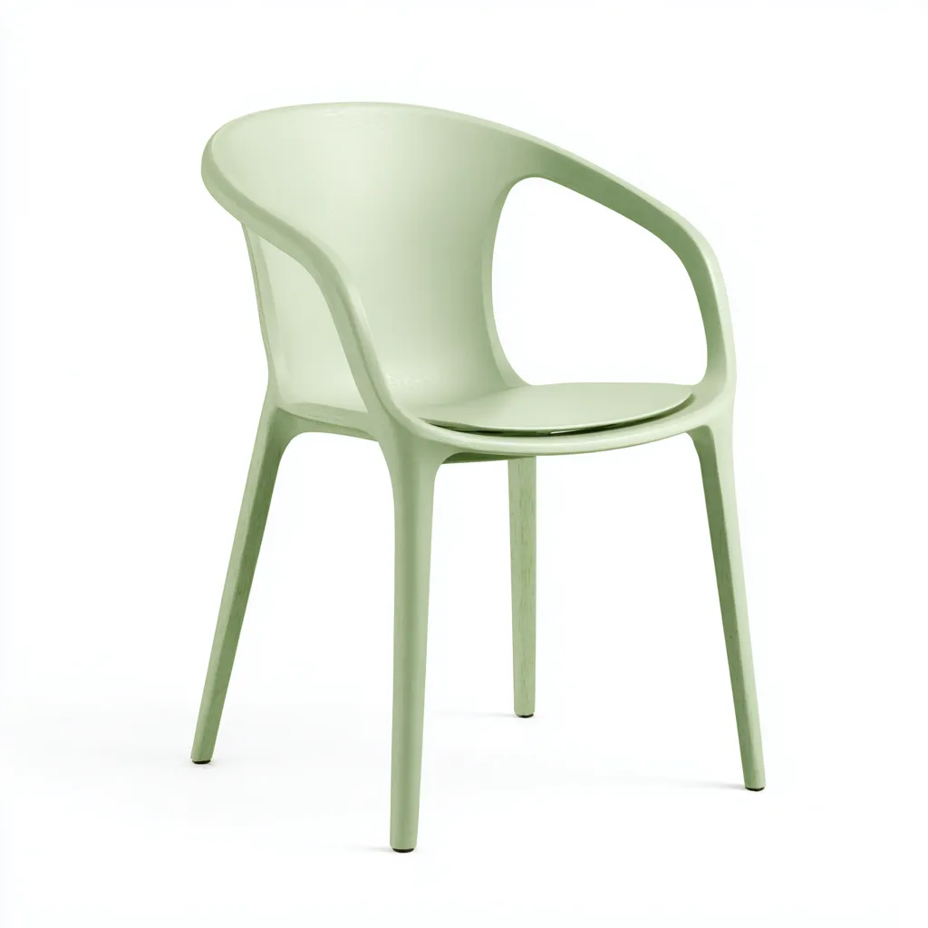 Silla de jardín - plástico - 55x52x82 cm - verde claro - diseño moderno ergonómico-Bamboogonest