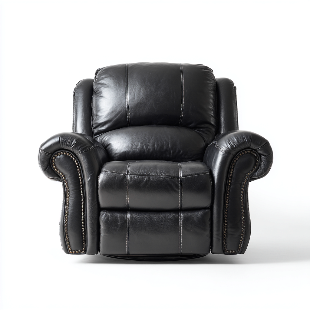 Sillón reclinable - cuero sintético - 102x97x107 cm - negro - estilo clásico-Bamboogonest