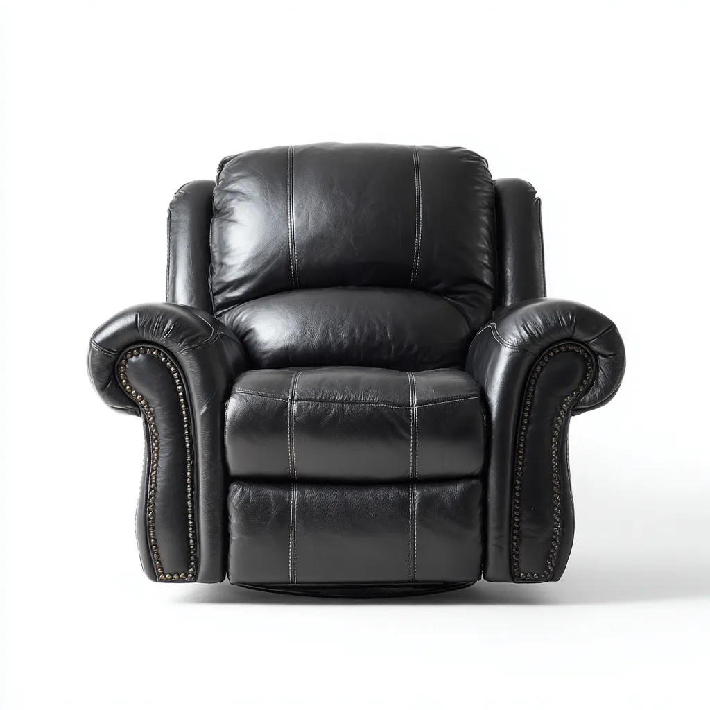 Sillón reclinable - cuero sintético - 102x97x107 cm - negro - estilo clásico-Bamboogonest