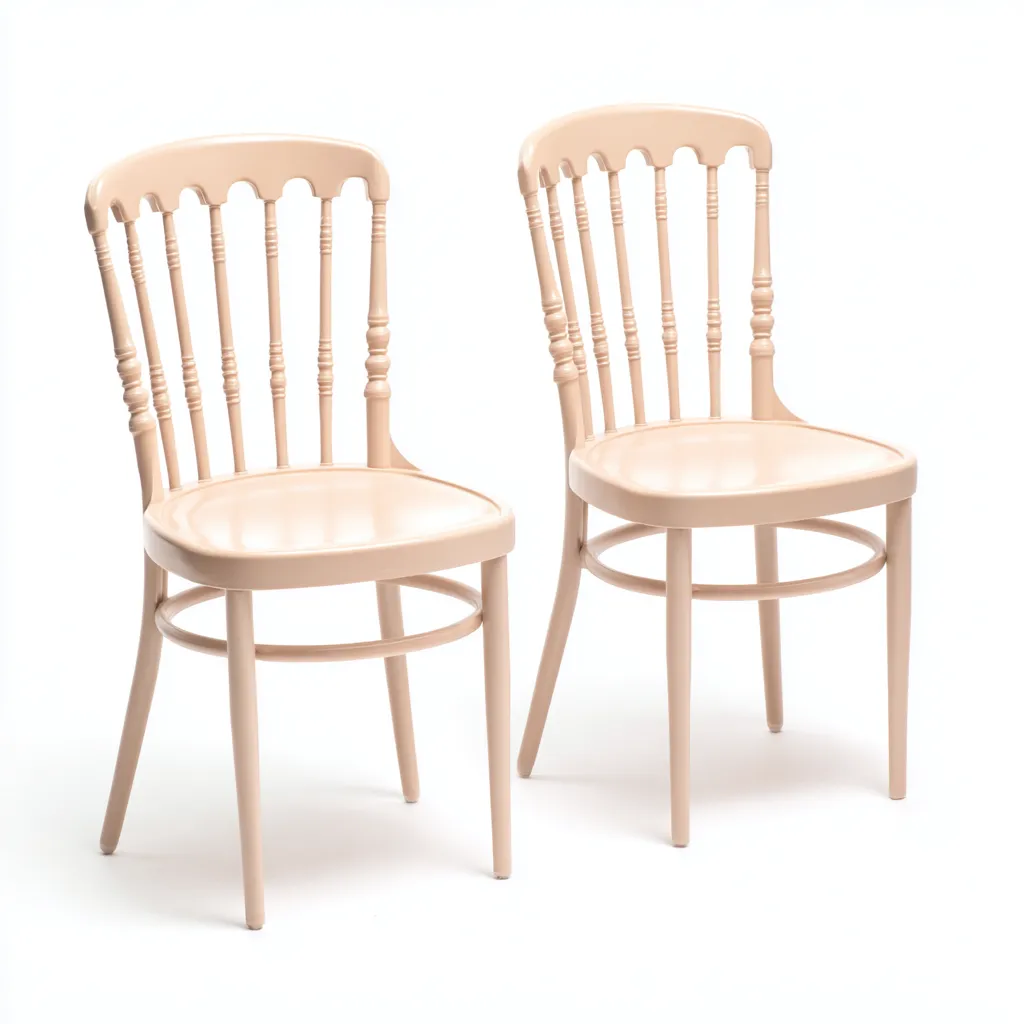 Silla de jardín - plástico - 44x50x88 cm - melocotón - diseño clásico-Bamboogonest