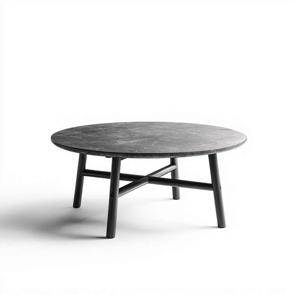 Mesa de centro - metal - 82x39 cm - gris - diseño moderno minimalista-Bamboogonest