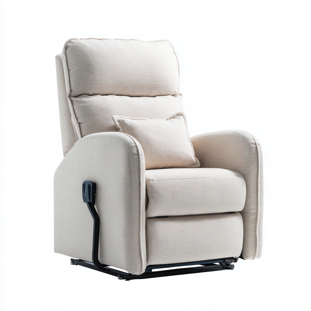 Sillón reclinable - tela - 92x88x103 cm - beige - diseño moderno-Bamboogonest