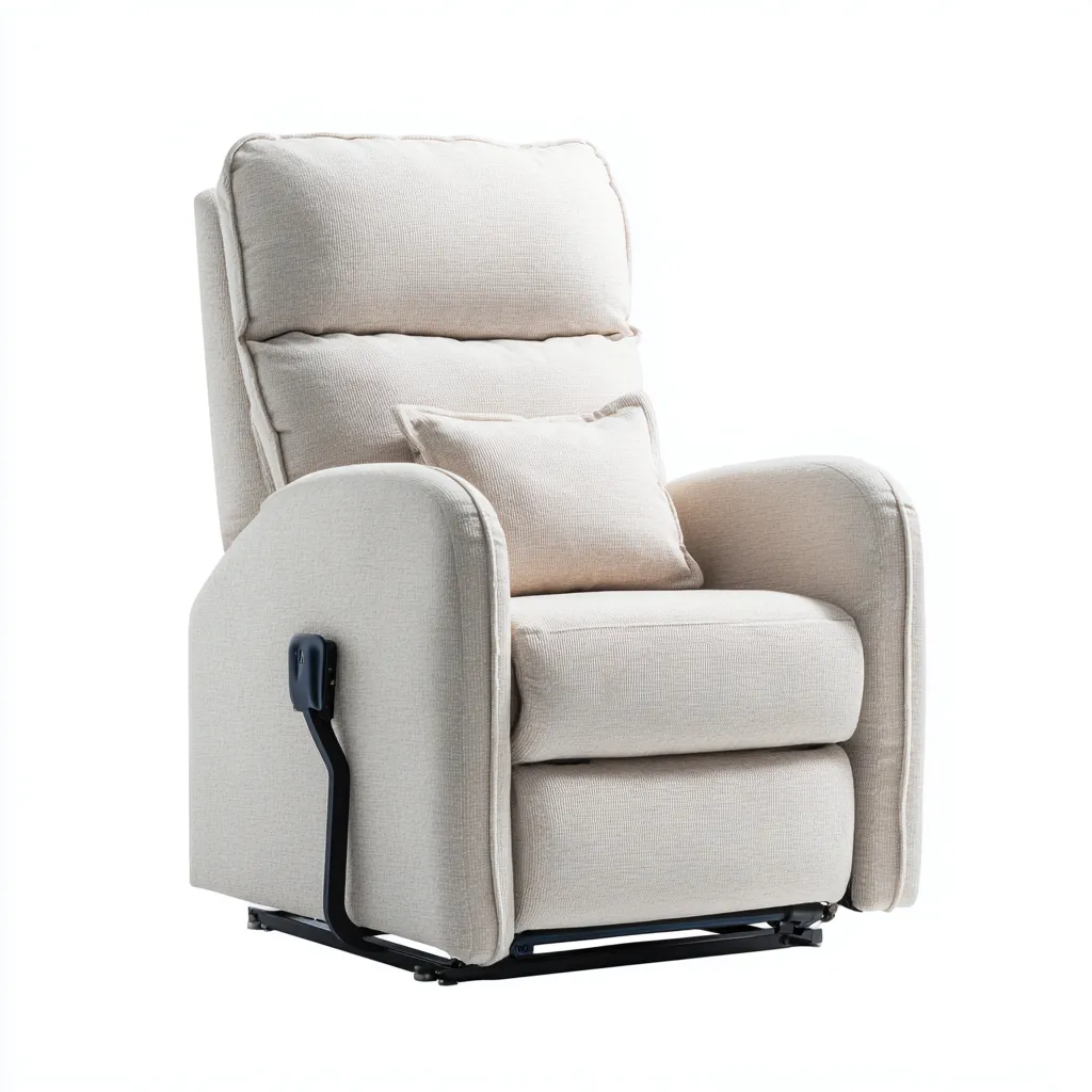 Sillón reclinable - tela - 92x88x103 cm - beige - diseño moderno-Bamboogonest